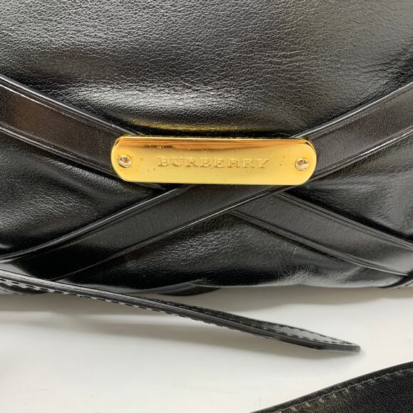 Burberry Bridle Dutton Hobo Bag Leather Double Belted Gold Buckle Black - Picture 2 of 15